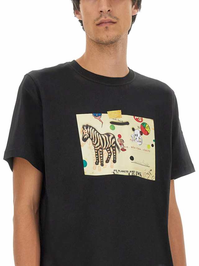 PAUL SMITH ポールスミス ブラック Nero Tシャツ メンズ 秋冬2023