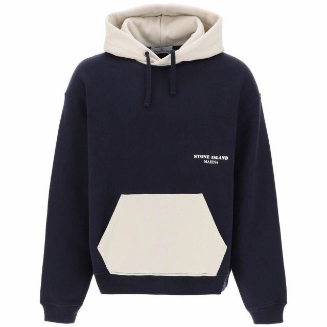 STONE ISLAND ストーン アイランド ブルー Blu Stone island two-tone oversized hoodie  トレーナー メンズ 秋冬2023 7915651 【関税・送｜au PAY マーケット