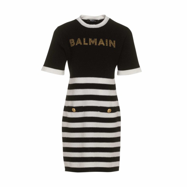 BALMAIN バルマン Black ドレス ガールズ 秋冬2023 BT1B61 W0012 930AV