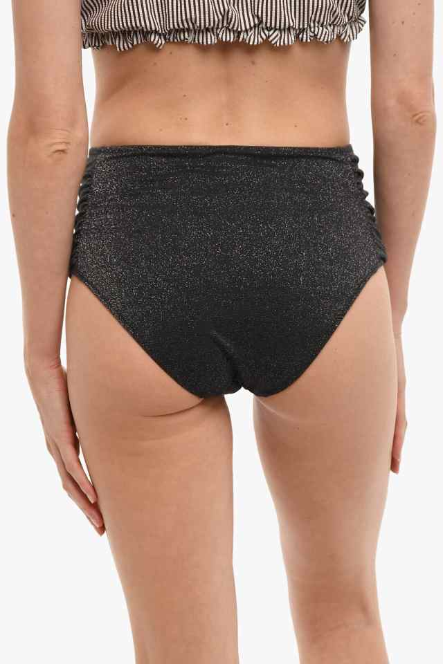 GANNI ガニー スイムウェア A3371 5660 099 レディース HIGH WAIST LUREX BIKINI BOTTOM WITH  RUCHED DETAILING 【関税・送料無料】【ラ｜au PAY マーケット