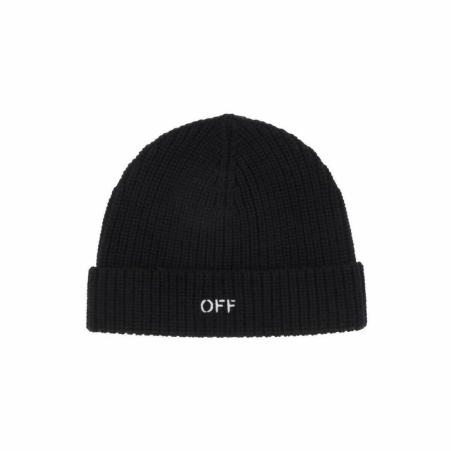 OFF WHITE オフホワイト ブラック Nero Off-white wool beanie hat