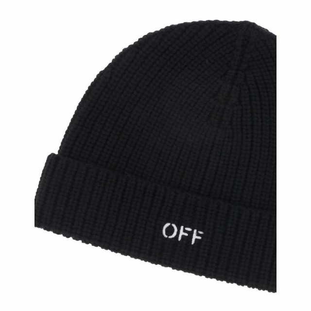 OFF WHITE オフホワイト ブラック Nero Off-white wool beanie hat