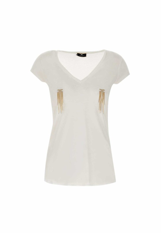 ELISABETTA FRANCHI エリザベッタ フランキ ホワイト WHITE Tシャツ