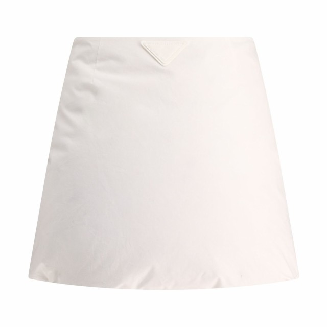 PRADA プラダ ホワイト White Padded cotton miniskirt スカート