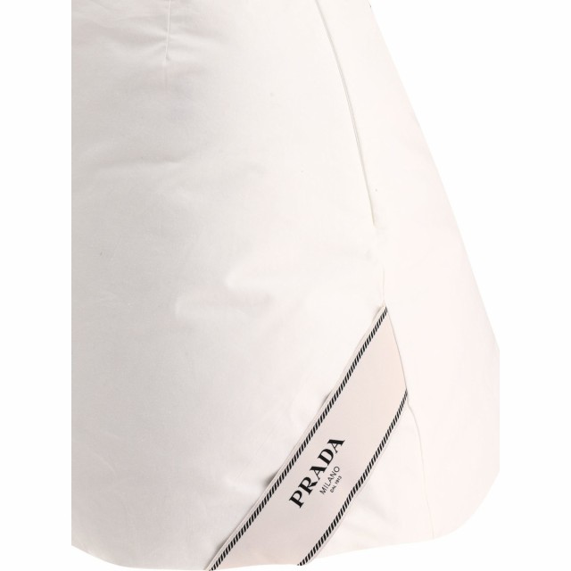 PRADA プラダ ホワイト White Padded cotton miniskirt スカート