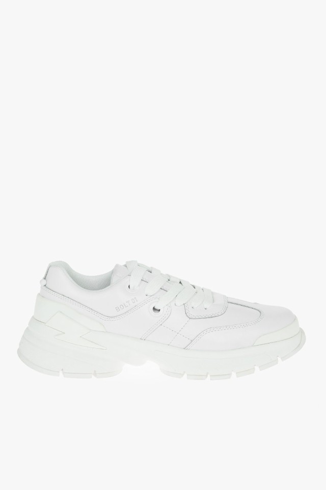 NEIL BARRETT ニール バレット White スニーカー BCT316 L9004 03 メンズ LEATHER BOLT01  LOW-TOP SNEAKERS WITH PIERCING DETAIL 【関税｜au PAY マーケット