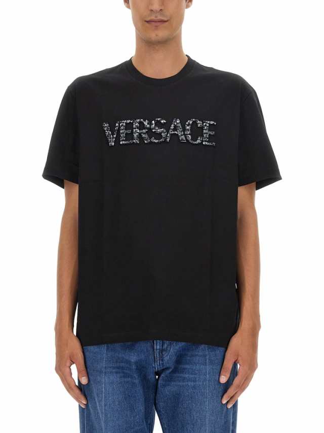 VERSACE ヴェルサーチ ブラック Nero Tシャツ メンズ 秋冬2023