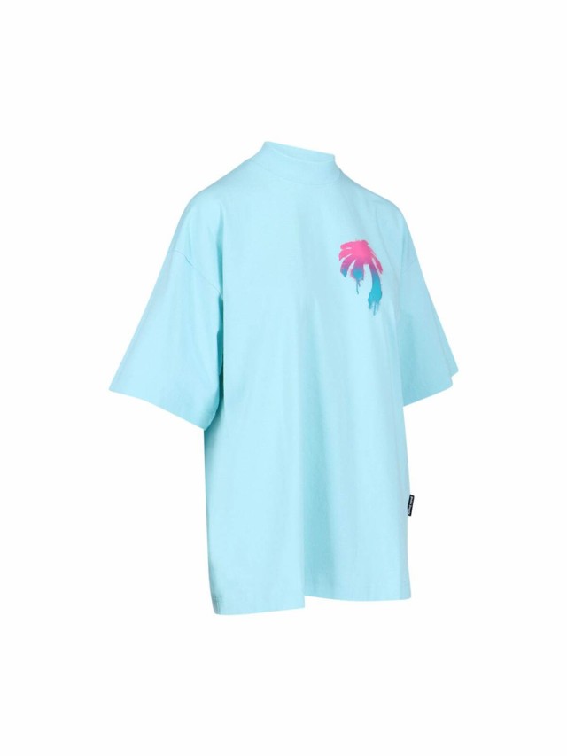 PALM ANGELS パーム エンジェルス ブルー Light blue Tシャツ レディース 春夏2023 PWAA017S23JER001  4084 【関税・送料無料】【ラッピン｜au PAY マーケット