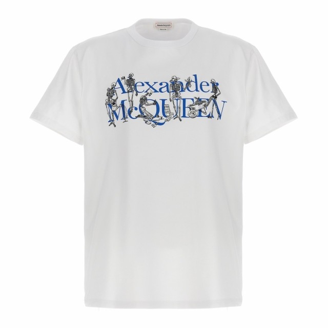 ALEXANDER MCQUEEN アレキサンダー マックイーン White Logo embroidered T-shirt Tシャツ メンズ  秋冬2023 750657QVZ080900 【関税・送｜au PAY マーケット