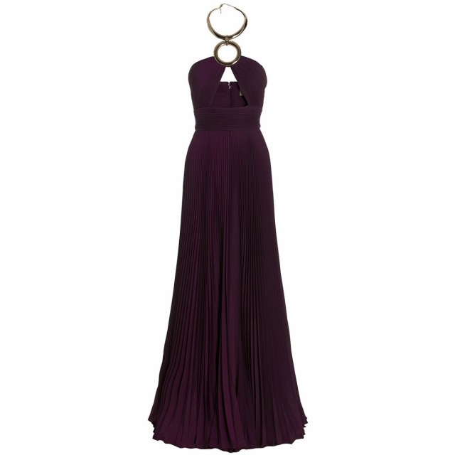 ELIE SAAD エリー サーブ Purple Cut out necklace dress ドレス