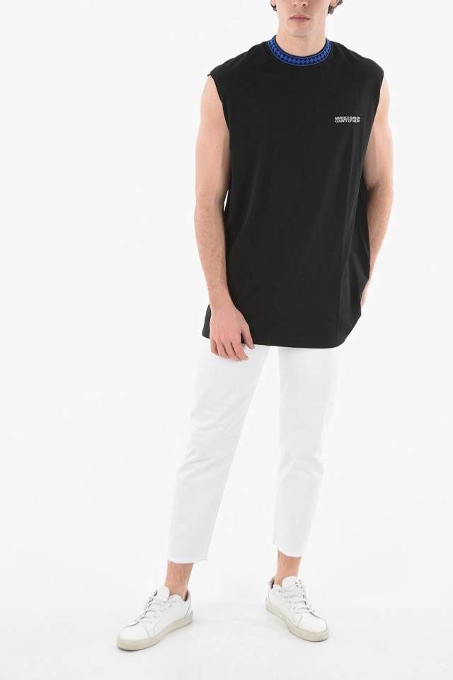 MARCELO BURLON マルセロ バーロン Black トップス CMAC022S21JER0011045 メンズ LOGOED CROSS  COLLAR COTTON TANK TOP 【関税・送料無料｜au PAY マーケット