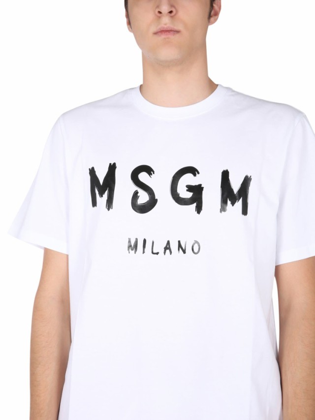 MSGM エムエスジーエム ホワイト Bianco Tシャツ メンズ 秋冬2023