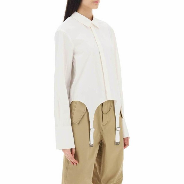 DION LEE ディオンリー Bianco Dion lee garter-effect cotton shirt