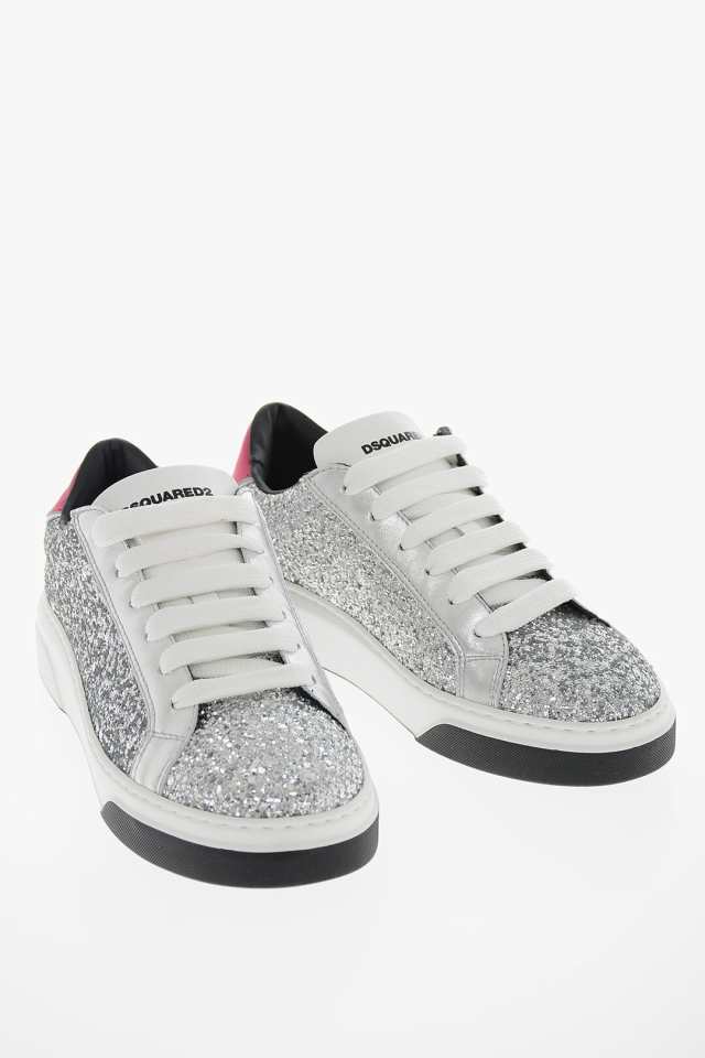 DSQUARED2 ディースクエアード Silver スニーカー SNW0146 29204326 2133 レディース LEATHER BUMPER  GLITTERY SNEAKERS 【関税・送料無｜au PAY マーケット