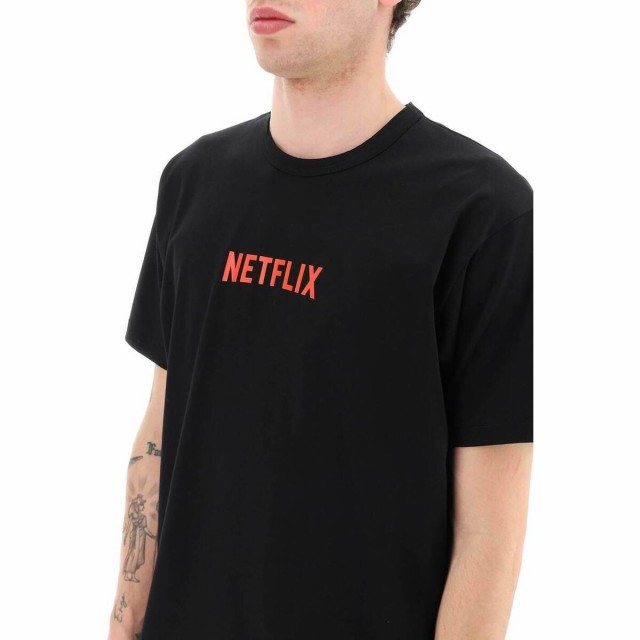 JUNYA WATANABE COMME DES GARCONS ジュンヤ ワタナベ コム デ ギャルソン ブラック Nero Junya  watanabe netflix t-shirt Tシャツ メン｜au PAY マーケット