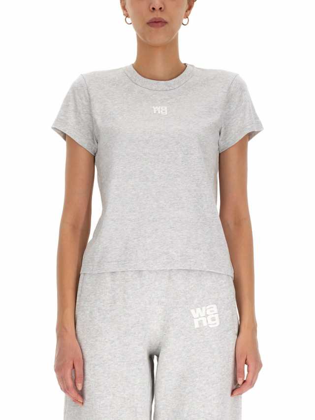 ALEXANDER WANG アレキサンダーワン Tシャツ レディース 秋冬2023 4CC3221358 050 LIGHT HEATHER  GREY 【関税・送料無料】【ラッピング無｜au PAY マーケット