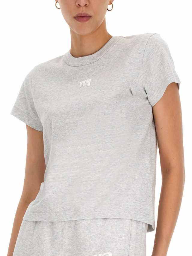 ALEXANDER WANG アレキサンダーワン Tシャツ レディース 秋冬2023 4CC3221358 050 LIGHT HEATHER  GREY 【関税・送料無料】【ラッピング無｜au PAY マーケット