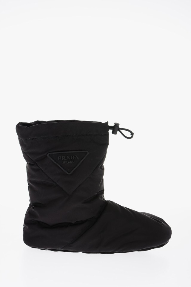 PRADA プラダ Black ブーツ 1U743M0003LGO/J F0002 レディース PADDED BOOTIES BEDROOM  SLIPPERS WITH DRAWSTRING 【関税・送料無料】【｜au PAY マーケット