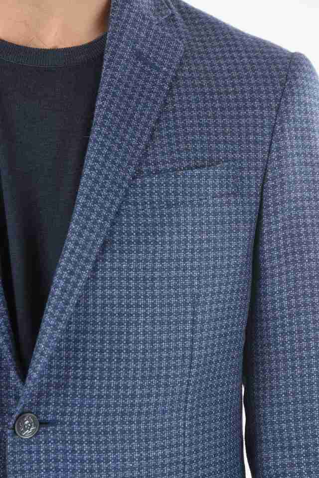 CORNELIANI コルネリアーニ ジャケット 85X294 0116952 001 メンズ HOUNDSTOOTH SIDE VENTS  NOTCH LAPEL ACADEMY SOFT 2-BUTTON BLA 【関｜au PAY マーケット