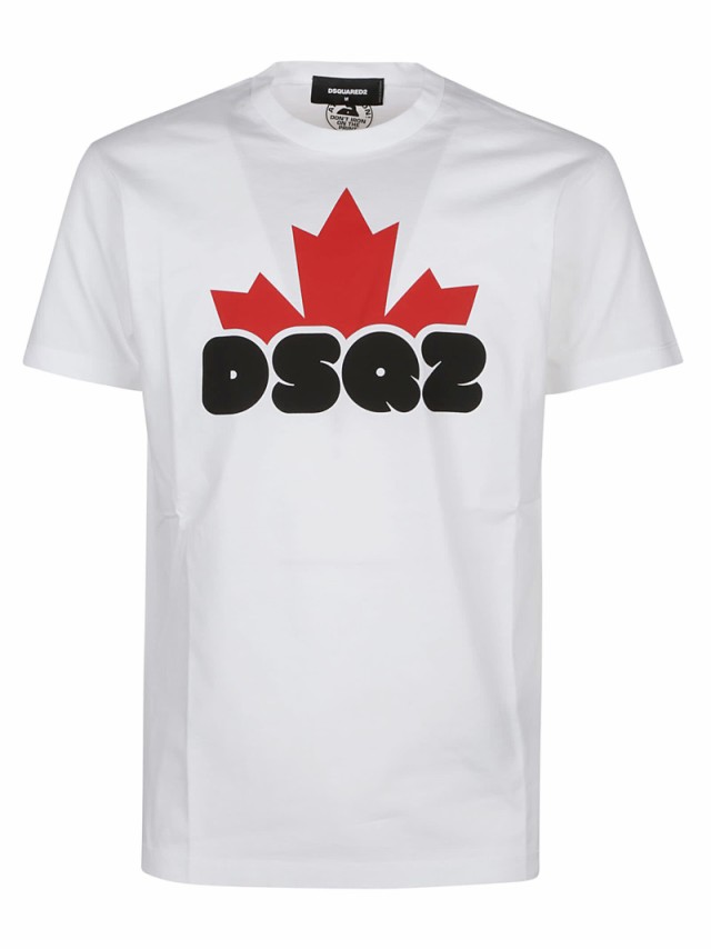 DSQUARED2 ディースクエアード ホワイト Bianco Dsquared2 printed t