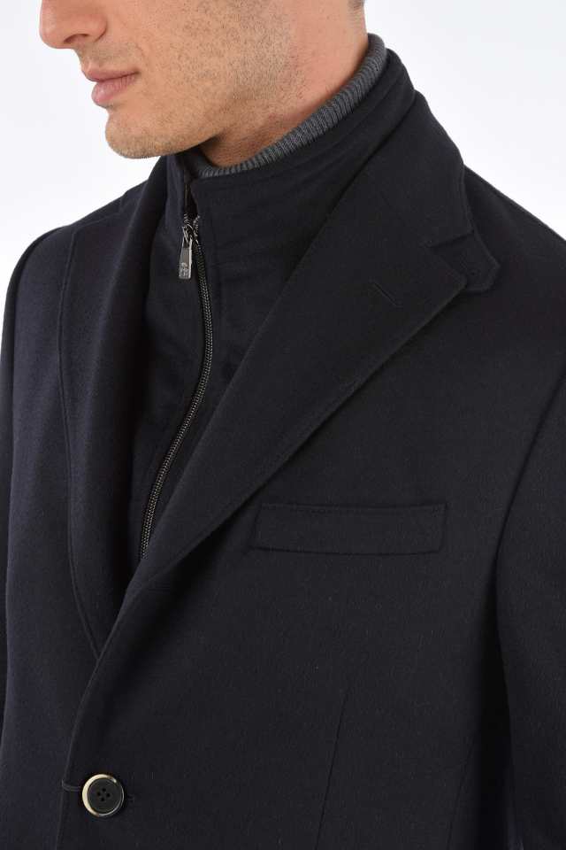 CORNELIANI コルネリアーニ コート 781581 6813179 001 メンズ ID NOTCH LAPEL COAT WITH ZIP  AND BUTTONS DOUBLE CLOSURE 【関税・送料｜au PAY マーケット