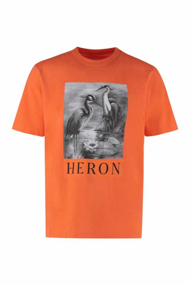 HERON PRESTON ヘロン プレストン オレンジ Arancio Tシャツ メンズ 春