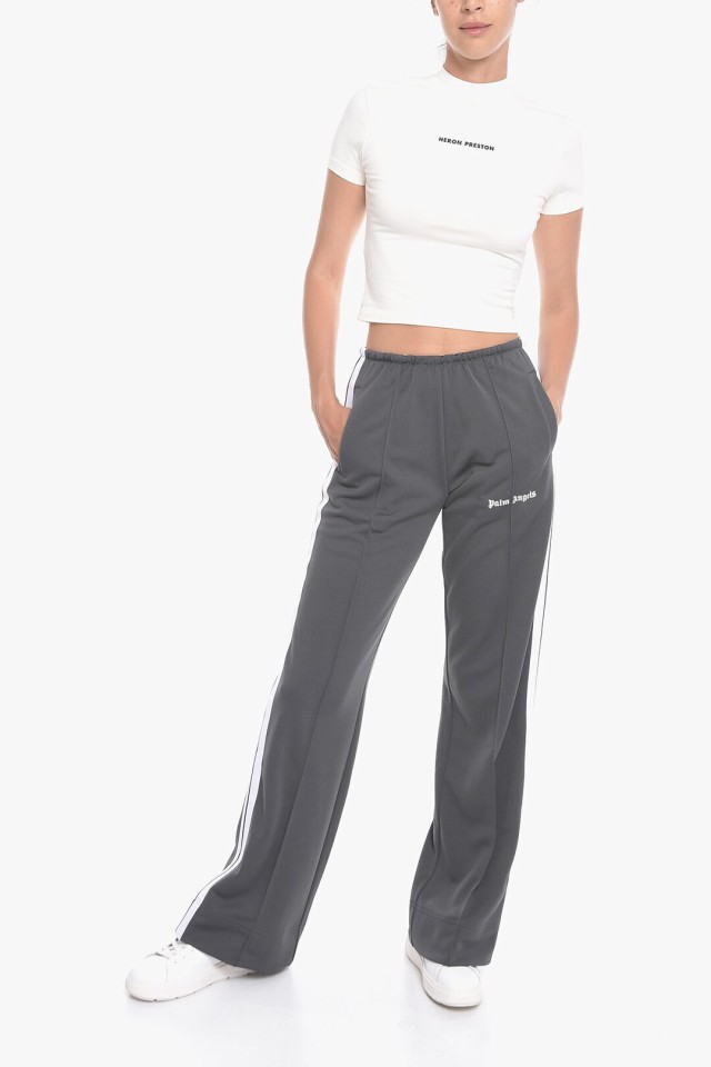 PALM ANGELS パーム エンジェルス パンツ PWCJ010F22FAB0010701 レディース WIDE-LEG JOGGERS WITH  CONTRASTING BANDS 【関税・送料無料｜au PAY マーケット