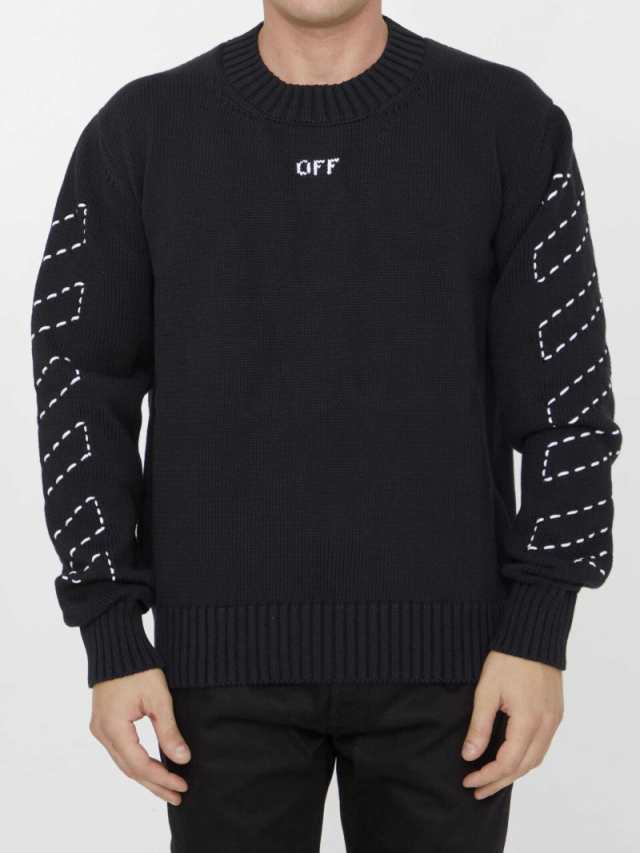 OFF WHITE オフホワイト ブラック BLACK ニットウェア メンズ 秋冬2023 OMHE172F23KNI0011001  【関税・送料無料】【ラッピング無料】 ia｜au PAY マーケット