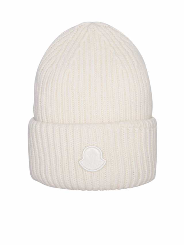 MONCLER モンクレール ホワイト Bianco Moncler basic wool beanie