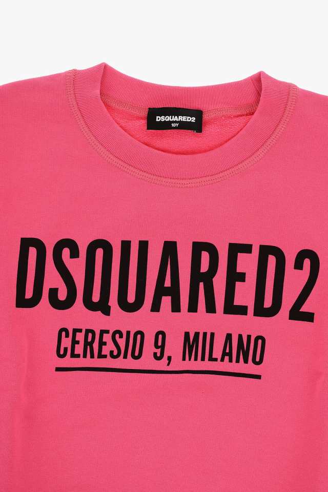 DSQUARED2 ディースクエアード ジャケット DQ1093 D002Y DQ301 ガールズ BRUSHED COTTON CREW-NECK  SWEATSHIRT WITH FRONT PRINT 【関税｜au PAY マーケット