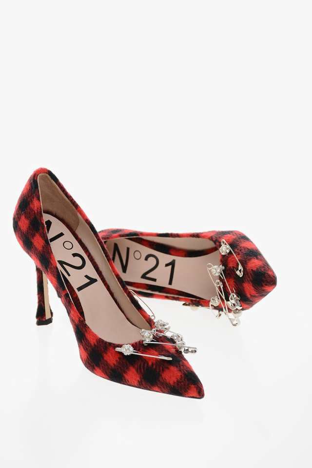 N.21 ヌメロ ヴェントゥーノ Red パンプス 22ICPXNVV14061 X080 レディース GINGHAM FABRIC DOROTY  PUMPS 9CM 【関税・送料無料】【ラッ｜au PAY マーケット