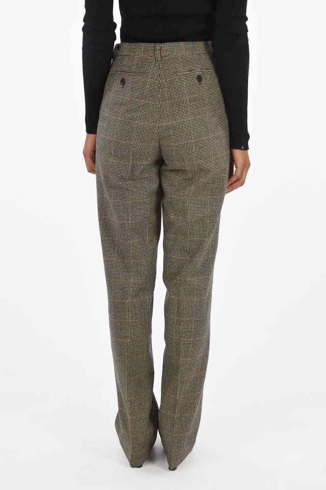 MASSIMO ALBA マッシモ アルバ パンツ P18D0SUROT2147 Q212 レディース HOUNDSTOOTH SURO  HIGH-RISE WAIST DOUBLE PLEAT TROUSERS 【関税｜au PAY マーケット