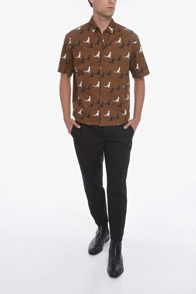 NEIL BARRETT ニール バレット シャツ BCM065S S031 3370 メンズ BOWLING SHIRT WITH  DINOSAURS PRINT 【関税・送料無料】【ラッピング無｜au PAY マーケット