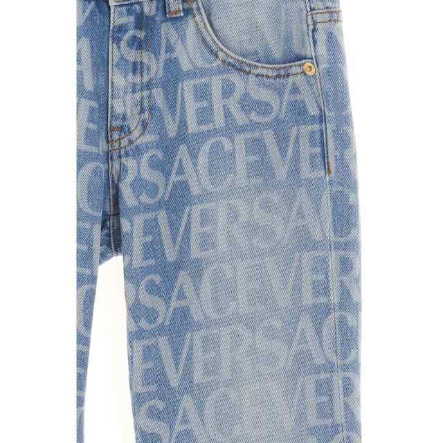 VERSACE ヴェルサーチェ Light Blue Jeans Versace on Repeat デニム