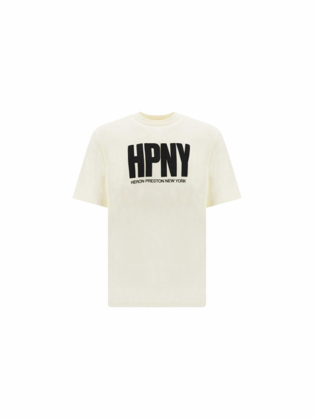 HERON PRESTON ヘロン プレストン ホワイト White/black Tシャツ