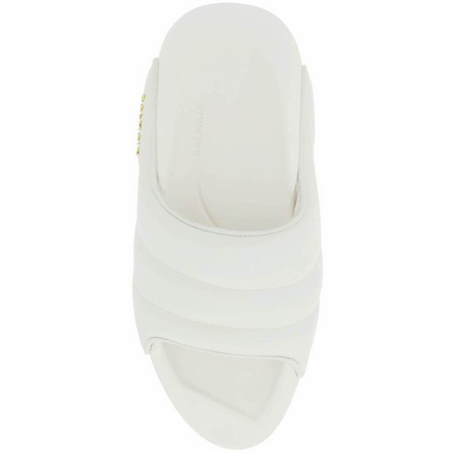 BALMAIN バルマン Bianco Balmain b-it quilted leather slides