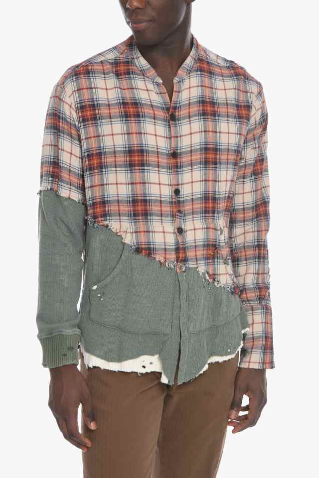 GREG LAUREN グレッグ ローレン シャツ M101 ORANGEBEIGE メンズ PLAID