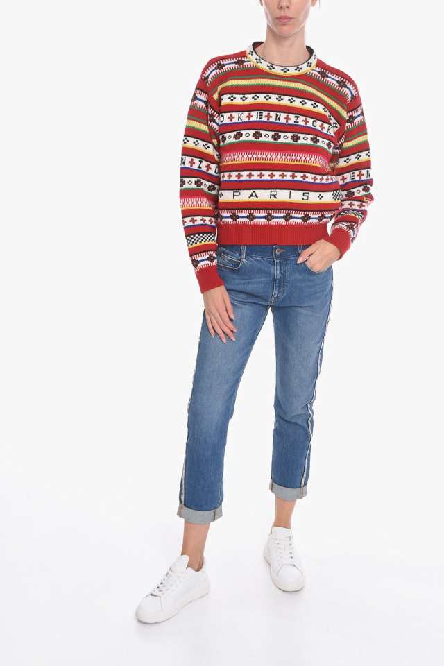 KENZO ケンゾー ニットウェア FC62PU3173CH 21 レディース WOOL-JACQUARD CREWNECK SWEATER  【関税・送料無料】【ラッピング無料】 dk｜au PAY マーケット