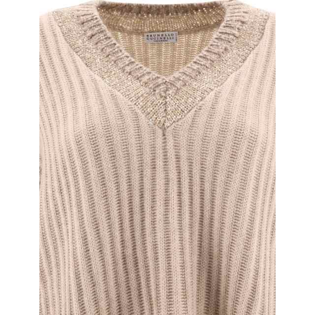 BRUNELLO CUCINELLI ブルネロクチネリ ベージュ Beige Cashmere ribbed sweater ニットウェア レディース  秋冬2023 M12511612C9504 【関｜au PAY マーケット