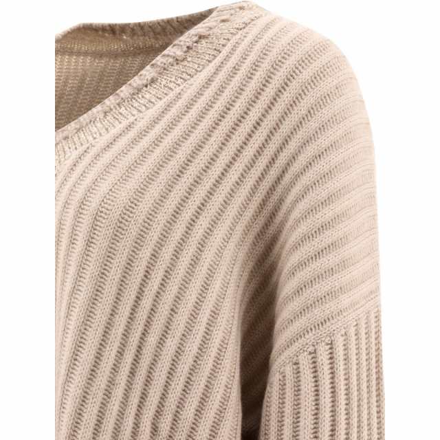 BRUNELLO CUCINELLI ブルネロクチネリ ベージュ Beige Cashmere ribbed sweater ニットウェア レディース  秋冬2023 M12511612C9504 【関｜au PAY マーケット