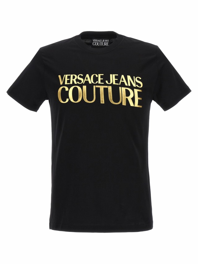 VERSACE JEANS COUTURE ヴェルサーチ ジーンズ クチュール ブラック Black Tシャツ メンズ 秋冬2023  75GAHT01CJ00TG89 【関税・送料無料｜au PAY マーケット