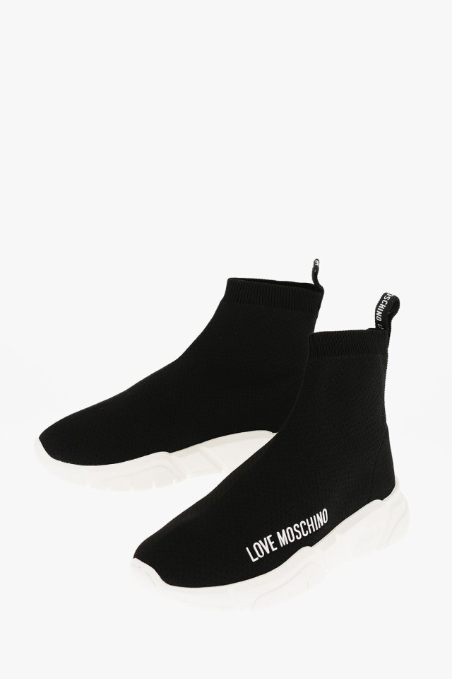 MOSCHINO モスキーノ スニーカー JA15343G1HIZ4000 レディース LOVE SOLID COLOR RUNNING35 SOCK  SNEAKERS WITH CONTRASTING SO 【関税・｜au PAY マーケット