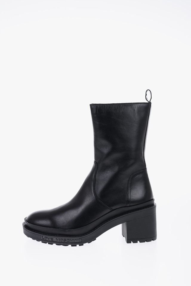 MOSCHINO モスキーノ ブーツ JA24467G0FIA0000 レディース LOVE LEATHER BOOTS WITH ZIP  CLOSURE 9CM 【関税・送料無料】【ラッピング無｜au PAY マーケット