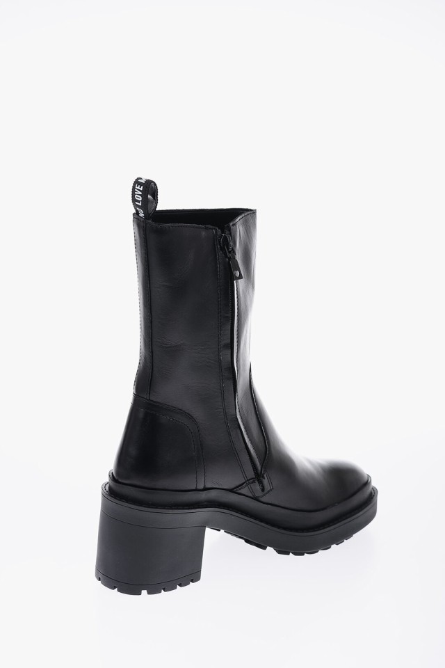 MOSCHINO モスキーノ ブーツ JA24467G0FIA0000 レディース LOVE LEATHER BOOTS WITH ZIP  CLOSURE 9CM 【関税・送料無料】【ラッピング無｜au PAY マーケット