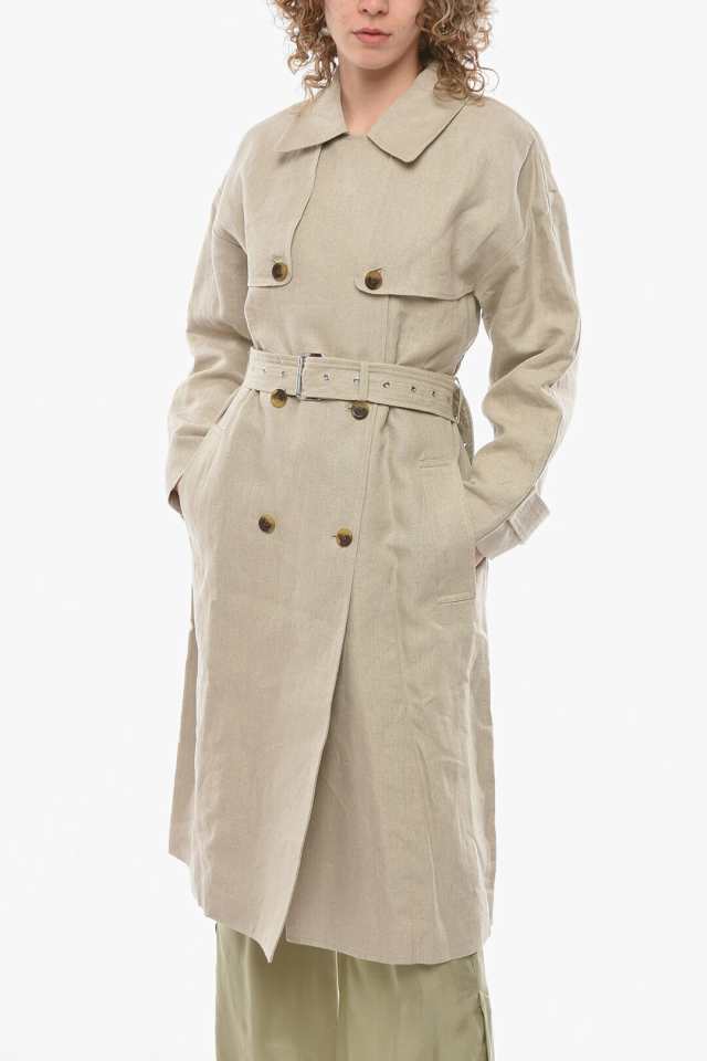 MICHAEL KORS マイケルコース コート MS2205NA19 0 101 レディース MICHAEL LINEN DOUBLE  BREASTED TRENCH WITH BELT 【関税・送料無料】｜au PAY マーケット