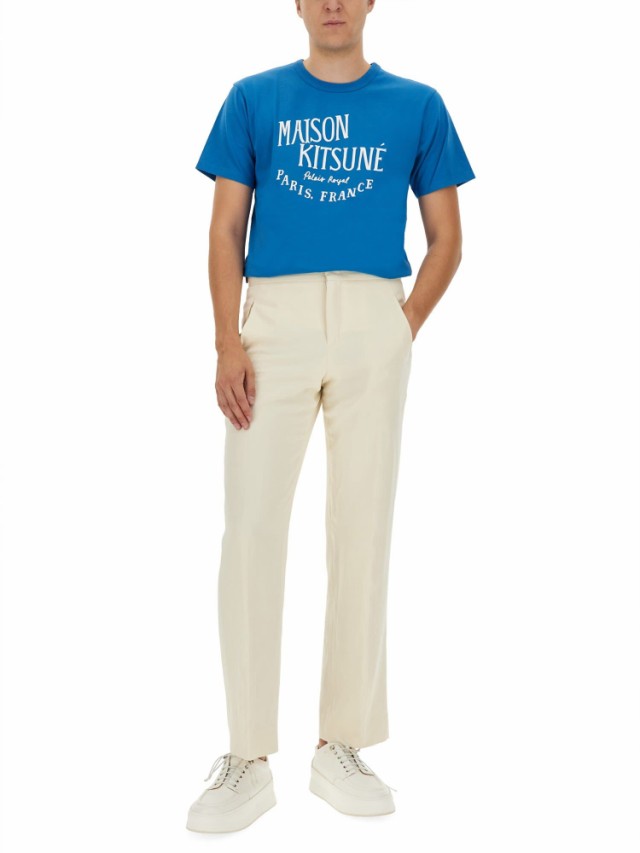 MAISON KITSUNE メゾン キツネ ブルー BLU Tシャツ メンズ 秋冬2023 LM00113KJ0008_SAPPHIRE  【関税・送料無料】【ラッピング無料】 ia｜au PAY マーケット