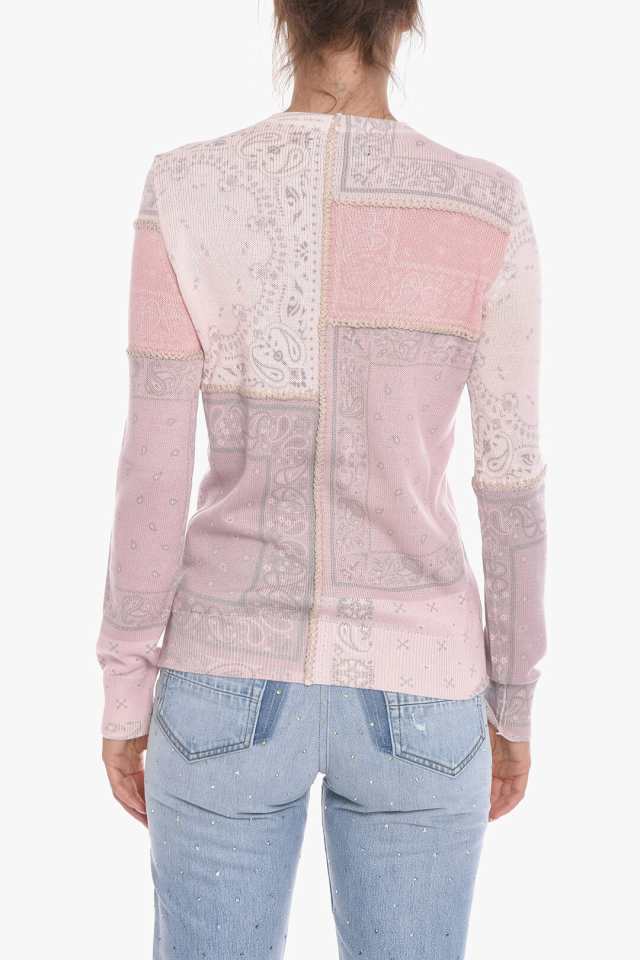 AMIRI アミリ Pink ニットウェア Y0W05262CC COR レディース PAISLEY PATTERNED RECONSTRUCTED  SWEATER 【関税・送料無料】【ラッピング｜au PAY マーケット