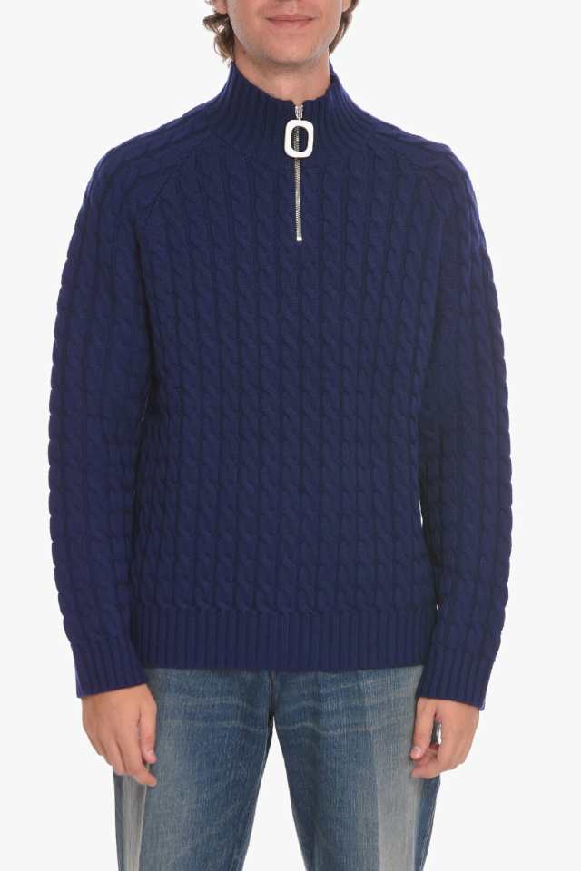 J.W. ANDERSON ジェイ ダブリュー アンダーソン ニットウェア KW0707 YN0008 888 メンズ HALF ZIPPED  CABLE KNIT WOOL PULLOVER 【関税・｜au PAY マーケット