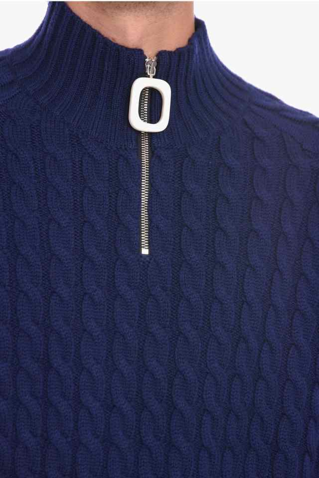 J.W. ANDERSON ジェイ ダブリュー アンダーソン ニットウェア KW0707 YN0008 888 メンズ HALF ZIPPED  CABLE KNIT WOOL PULLOVER 【関税・｜au PAY マーケット