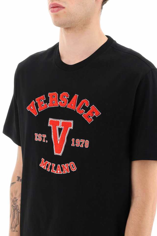 VERSACE ヴェルサーチ Tシャツ メンズ 春夏2023 1008480 1A06062 1B000